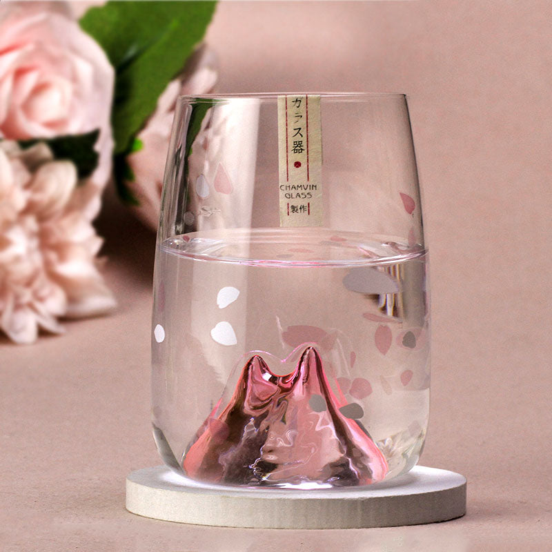 💮 Cherry Blossom Mountain Glass