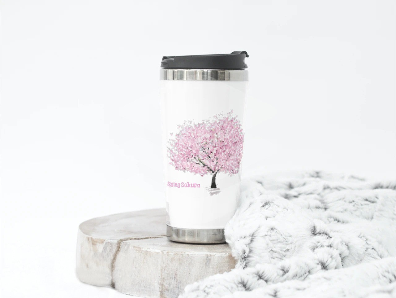 💮 Stainless Steel Sakura Travel Mug